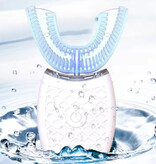 BALASHOV Cepillo de dientes sónico tipo U con cabezal adicional - Cabezal de silicona eléctrico de 360° - Negro