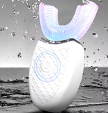 BALASHOV Cepillo de dientes sónico tipo U con cabezal adicional - Cabezal de silicona eléctrico de 360° - Negro