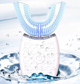 BALASHOV Cepillo de dientes sónico tipo U con cabezal adicional - Cabezal de silicona eléctrico de 360° - Negro