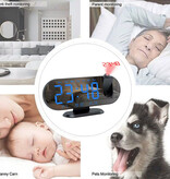 Virwir Camera Alarm Clock - 1080p WiFi Clock with Laser Projection - Smart Home Security Night Vision Motion Detection - Black