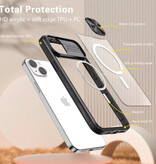 Stuff Certified® Etui z ładowaniem bezprzewodowym do iPhone'a 7 - z przesuwaną kamerą - Bumper Cover do Magsafe - Zielony