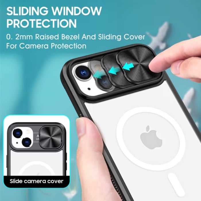 Stuff Certified® Estuche de carga inalámbrica para iPhone 14 Pro Max - Con deslizador para cámara - Protección Magsafe - Verde