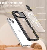 Stuff Certified® Wireless Charging Case for iPhone 15 Plus - with Camera Slide - Bumper Cover for Magsafe - Red