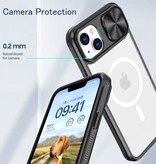 Stuff Certified® Etui z ładowaniem bezprzewodowym do iPhone'a 13 Pro - z przesuwaną kamerą - Bumper Cover do Magsafe - Blue Pink
