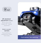 Kmoist Dron RC M2s con cámara dual 8K - Cuadricóptero WiFi con función de evasión de obstáculos - Negro
