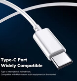 TOPK F20 Earbuds with Microphone and Controls - USB Type C Earphones Volume Control Wired Earphone - White