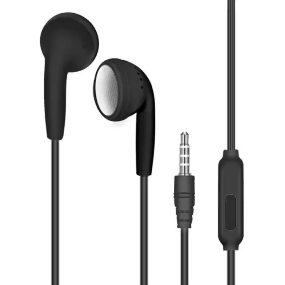 Écouteurs avec microphone et commandes - Écouteurs AUX 3,5 mm - Câble de 1,2 m - Écouteurs filaires - Noir