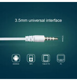 AEVYVKV Earbuds with Microphone and Controls - 3.5mm AUX Earphones - 1.2m Cable - Wired Earphones - White