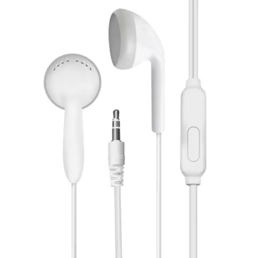 Auriculares con micrófono y controles - Auriculares auxiliares de 3,5 mm - Cable de 1,2 m - Auriculares con cable - Blancos