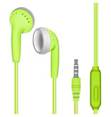 AEVYVKV Écouteurs avec microphone et commandes - Écouteurs AUX 3,5 mm - Câble de 1,2 m - Écouteurs filaires - Vert