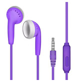 AEVYVKV Écouteurs avec microphone et commandes - Écouteurs AUX 3,5 mm - Câble de 1,2 m - Écouteurs filaires - Violet