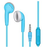 AEVYVKV Earbuds with Microphone and Controls - 3.5mm AUX Earphones - 1.2m Cable - Wired Earphones - Blue