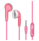 AEVYVKV Auriculares con micrófono y controles - Auriculares auxiliares de 3,5 mm - Cable de 1,2 m - Auriculares con cable - Rosa