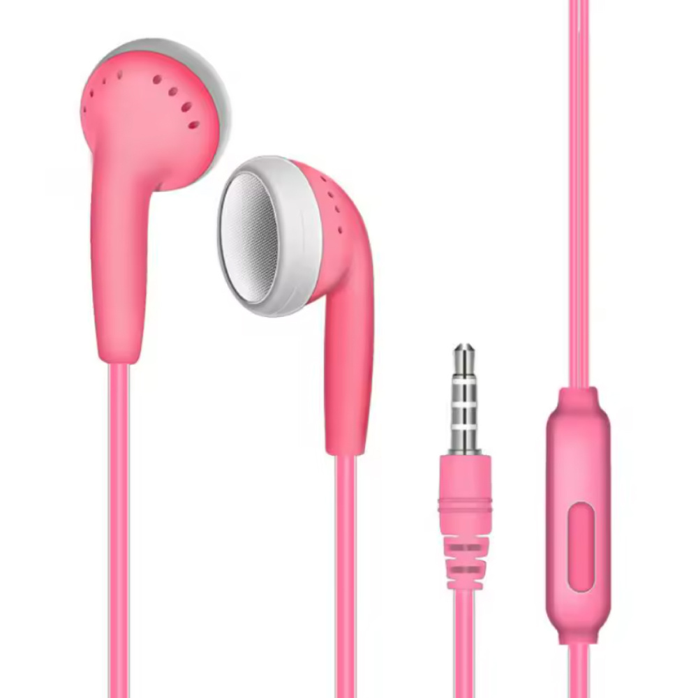 AEVYVKV Auriculares con micrófono y controles - Auriculares auxiliares de 3,5 mm - Cable de 1,2 m - Auriculares con cable - Rosa