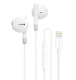 Stuff Certified® Auriculares Lightning para iPhone - con micrófono y controles - Auriculares con cable y control de volumen - Blanco