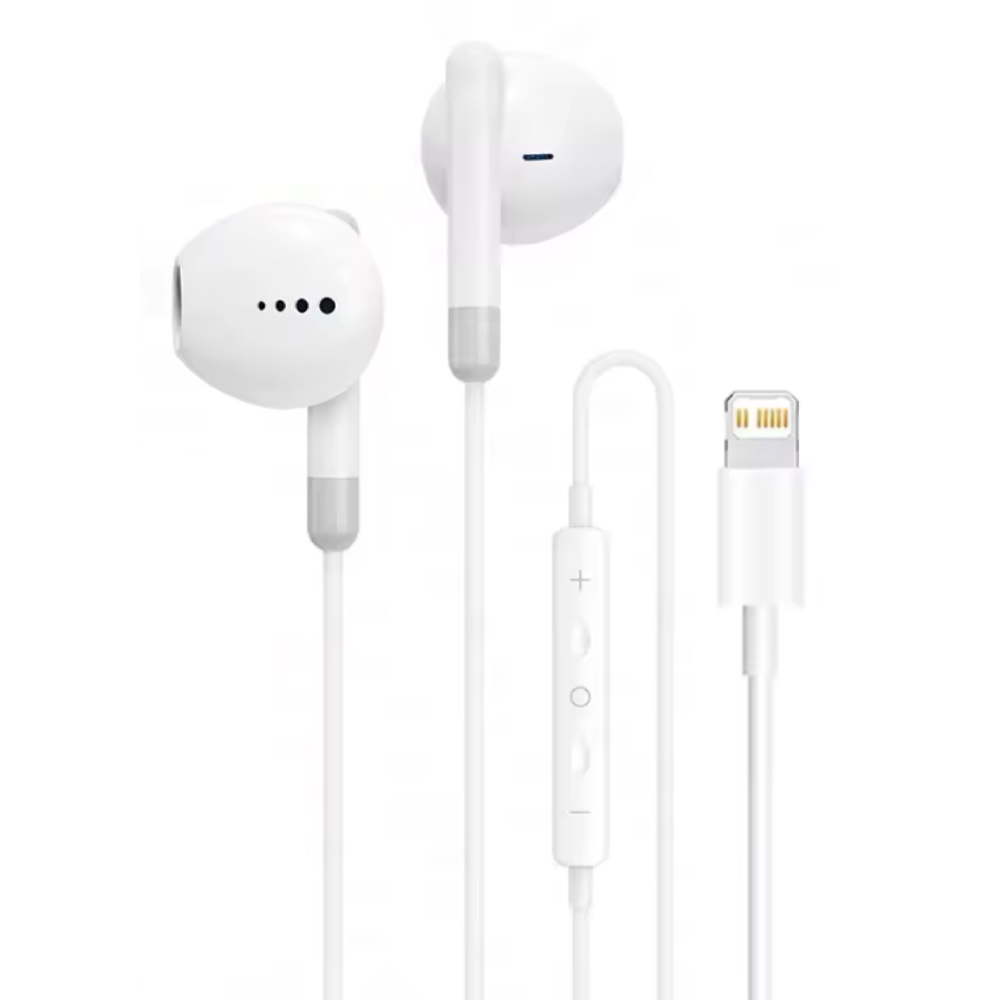 Stuff Certified® Oordopjes voor iPhone Lightning - met Microfoon en Controls - Oortjes Volumebeheer Bedrade Oortelefoon - Wit