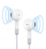 Stuff Certified® Auriculares con micrófono y controles de volumen para entrada auxiliar de 3,5 mm, color blanco.
