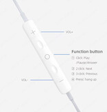 Stuff Certified® Auriculares con micrófono y controles de volumen para entrada auxiliar de 3,5 mm, color blanco.