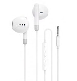 Stuff Certified® Earphones for 3.5mm AUX - with Microphone and Controls - Earphones Volume Control Wired Earphone - White
