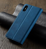 Forwenw iPhone 16 Pro Max Wallet Flip Case - Portefeuille Cover PU Leer Hoesje - Blauw