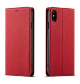 Forwenw iPhone 16 Plus Wallet Flip Case - Wallet Cover PU Lederhülle - Rot