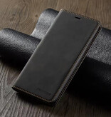 Forwenw iPhone 16 Plus Wallet Flip Case - Wallet Cover PU Ledertasche - Schwarz