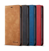 Forwenw iPhone 16 Plus Wallet Flip Case - Wallet Cover PU Ledertasche - Schwarz