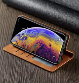 Forwenw iPhone 16 Plus Wallet Flip Case - Wallet Cover PU Ledertasche - Schwarz