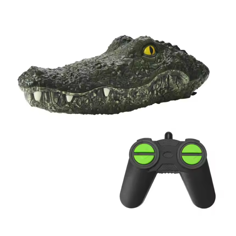 RC Krokodilkopf mit Fernbedienung - Elektrischer Spielzeug-Alligatorkopf Wasserdicht - Grün