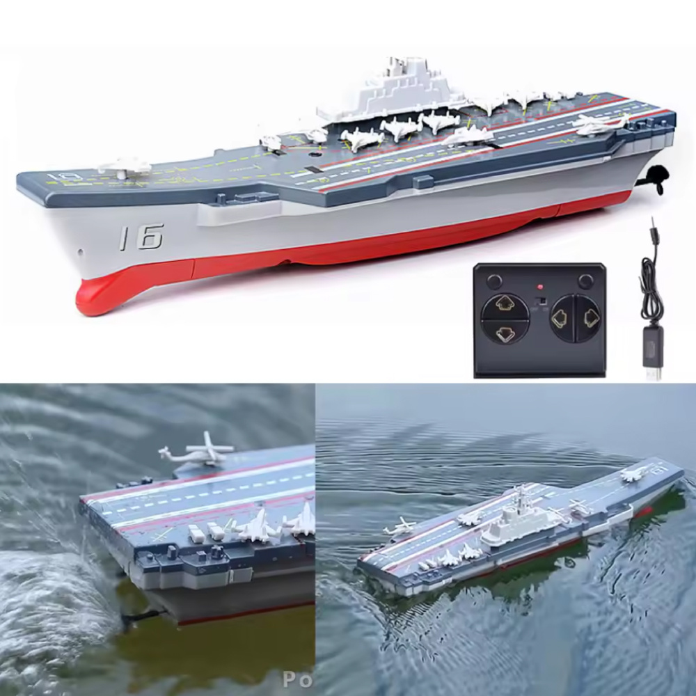 Kmoist Mini portaerei RC con telecomando - Nave giocattolo elettrica impermeabile