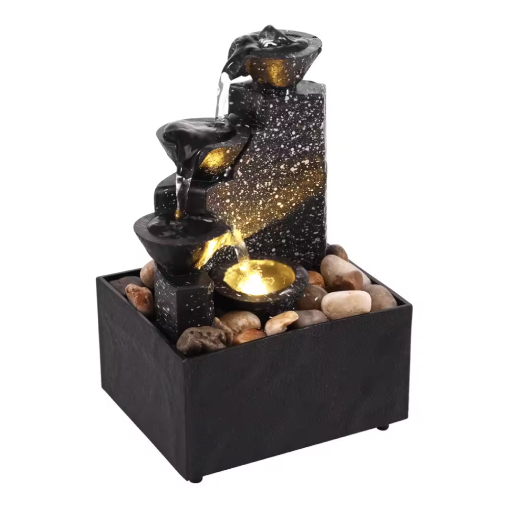 Minideal Cascata ornamentale Zen con ciottoli - Decorazione per fontana Feng Shui