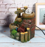 Fdit Fontaine décorative en forme de moulin à eau - Décoration en résine style cascade Feng Shui