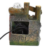 Fdit Watermill Ornamental Fountain - Feng Shui Waterfall Resin Decoration