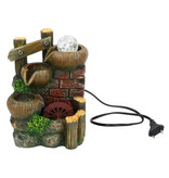 Fdit Fontaine décorative en forme de moulin à eau - Décoration en résine style cascade Feng Shui