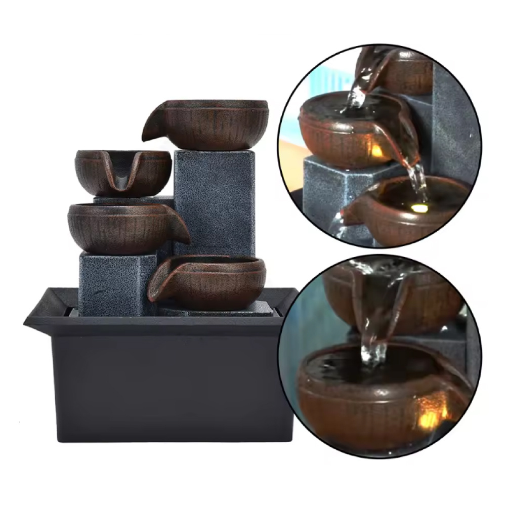 Stuff Certified® Cascata ornamentale moderna - Fontana Feng Shui in resina decorativa