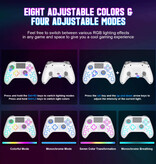 Bonacell RGB-Gaming-Controller für PS5 / PS4 / PC - Kabelloses Gamepad mit Vibration - Schwarz