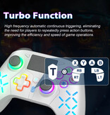 Bonacell RGB-Gaming-Controller für PS5 / PS4 / PC - Kabelloses Gamepad mit Vibration - Weiß