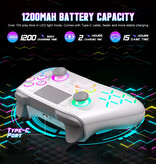 Bonacell RGB-Gaming-Controller für PS5 / PS4 / PC - Kabelloses Gamepad mit Vibration - Weiß