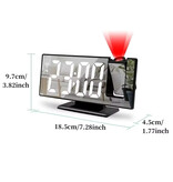 Stuff Certified® Digital Alarm Clock with Projection - Alarm Clock Temperature LED Rotation Projection - Black - Copy