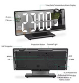 Stuff Certified® Digitaler Wecker mit Projektion – Wecker, Temperatur, Kalender, LED-Rotationsprojektion – Schwarzweiß