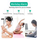 Stuff Certified® Digital Alarm Clock with Projection - Alarm Clock Temperature Calendar LED Rotation Projection - Black Green