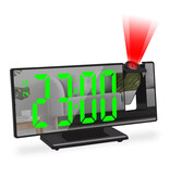 Stuff Certified® Digitale Wekker met Projectie - Alarm Klok Temperatuur Kalender LED Rotatieprojectie - Zwart Groen
