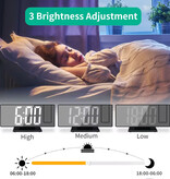 Stuff Certified® Digital Alarm Clock with Projection - Alarm Clock Temperature Calendar LED Rotation Projection - Black Red