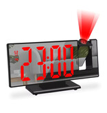 Stuff Certified® Sveglia digitale con proiezione - Sveglia con temperatura, calendario, rotazione a LED, proiezione - Nero e rosso