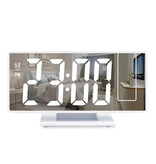 Stuff Certified® Digital Alarm Clock with Projection - Alarm Clock Temperature Calendar LED Rotation Projection - White
