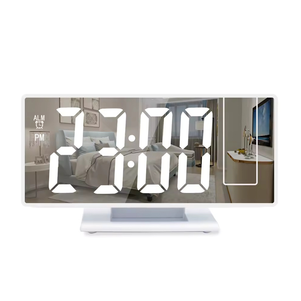 Stuff Certified® Digitaler Wecker mit Projektion - Wecker Temperatur Kalender LED Rotation Projektion - Weiß