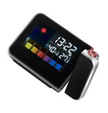 FangNymph Digitaler Wecker mit Projektion - Wecker Temperatur Hygrometer - Schwarz