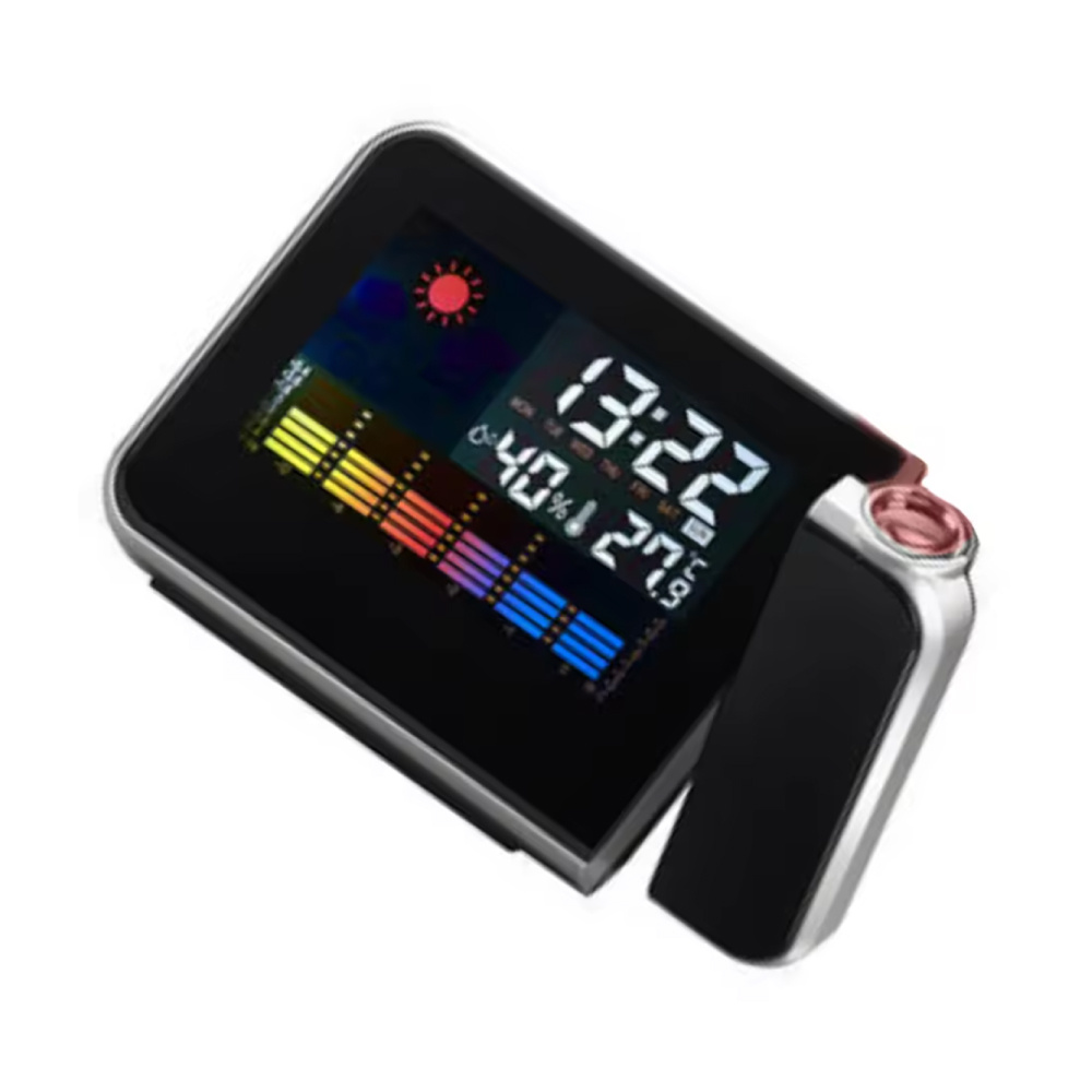 FangNymph Digital Alarm Clock with Projection - Alarm Clock Temperature Hygrometer - Black