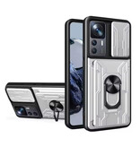 WENBIN Xiaomi Redmi Note 12 Pro (4G) - Card Slot Case with Kickstand and Camera Slide - Pop Grip Cover - White