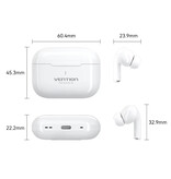 Vention Auriculares inalámbricos Echo Lite E11 - Bluetooth 5.4 - Auriculares Hi-Fi TWS - Negros